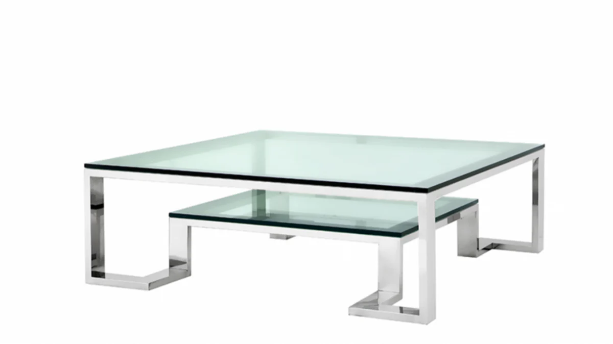 Luxus Art Deco Designer Couchtisch 120 x 120 x H. 40 cm - Wohnzimmer Salon Tisch - Luxus Hotel Möbel