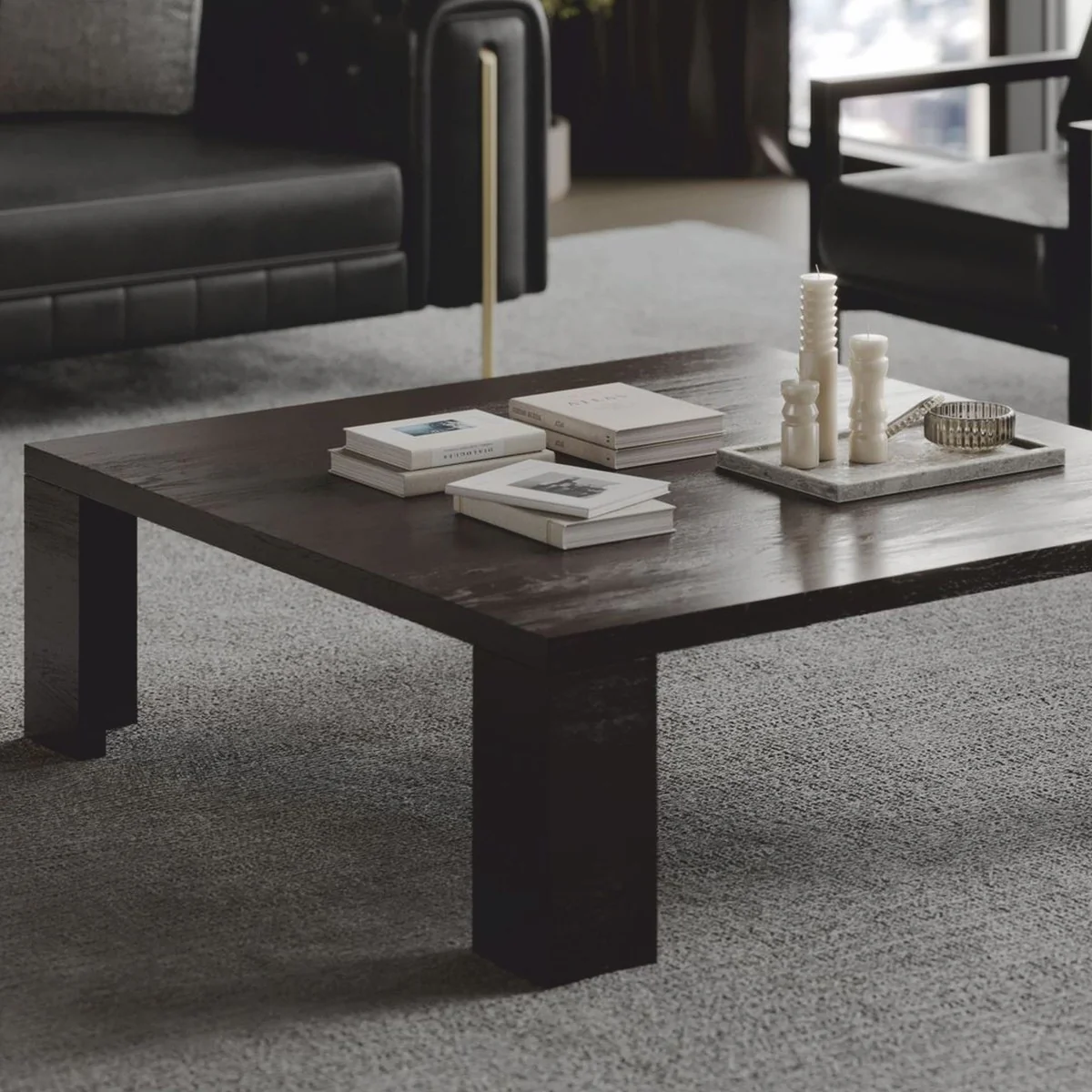 Luxus Couchtisch Dunkelbraun 140 cm - Wohnzimmer & Hotel Möbel