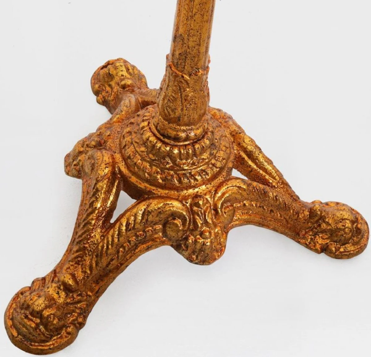 Luxus Barock Beistelltisch Antik Gold Ø 50 x H. 66 cm - Runder Massivholz Tisch - Barock Möbel