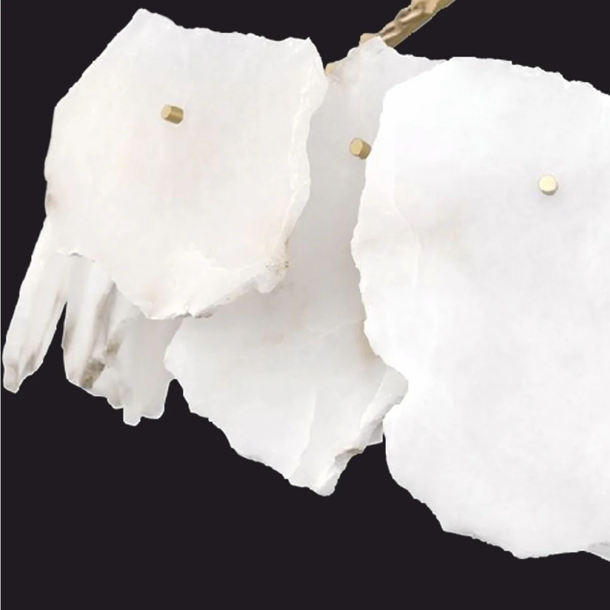 Luxus Alabaster Kronleuchter Weiß / Messing Ø 80 cm - Luxus Interior