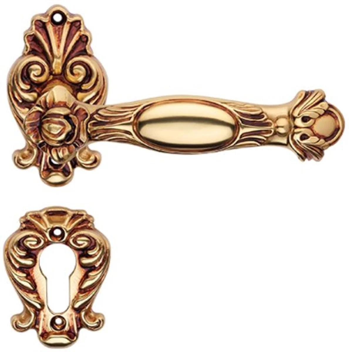 Barock Türklinken Set Französisches Gold 15 x H. 8,2 cm - Barock Deko Accessoires