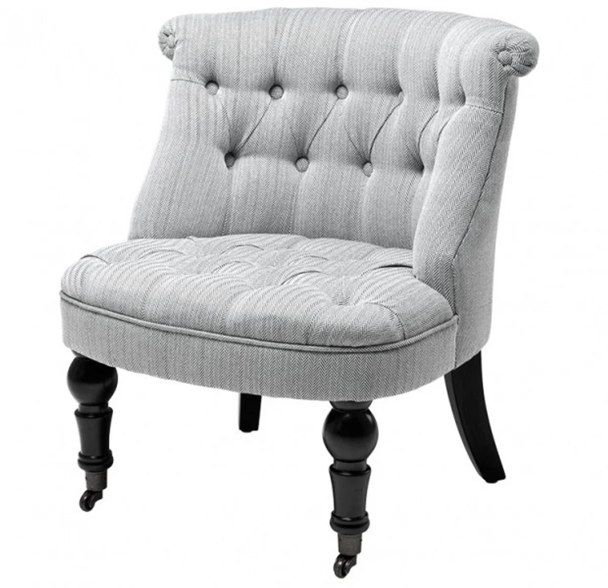 Luxus Barock Salon Stuhl Paris mit Fischgratmuster weiss/schwarz aus der Luxus Kollektion von - Hotel Cafe Restaurant Möbel Einrichtung