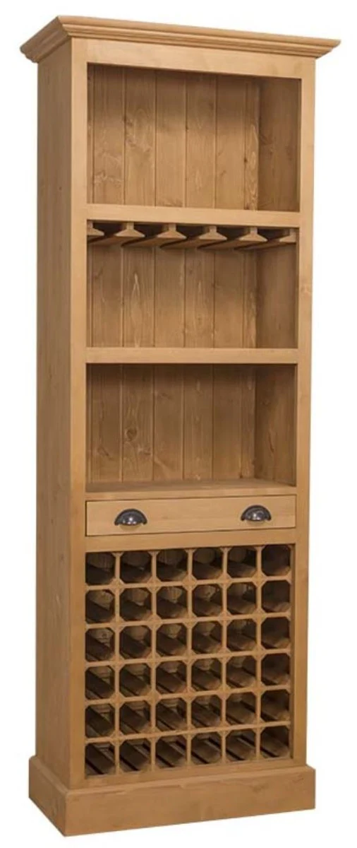 Landhausstil Barschrank Naturfarben 78 x 41 x H. 210 cm - Landhausstil Weinschrank