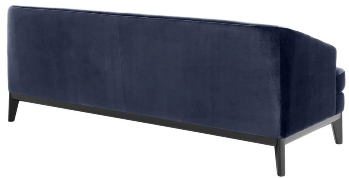 Luxus Wohnzimmer Sofa Mitternachtsblau / Schwarz 195 x 90 x H. 75 cm - Luxus Möbel