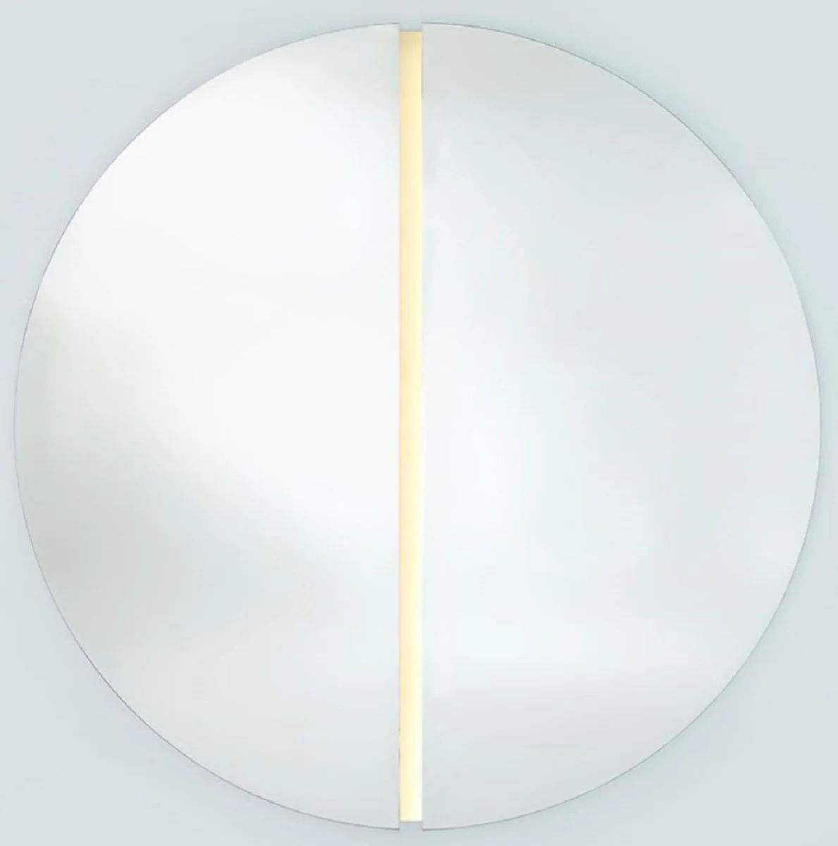 Luxus Spiegel Ø 150 cm - Runder Wandspiegel mit LED Streifen - Wohnzimmer Hotel Restaurant Boutique Spiegel