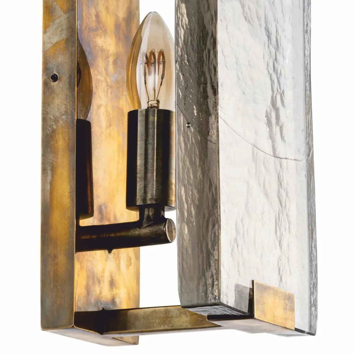 Luxus Wandleuchte Vintage Messing H. 30,5 cm - Luxus Leuchten