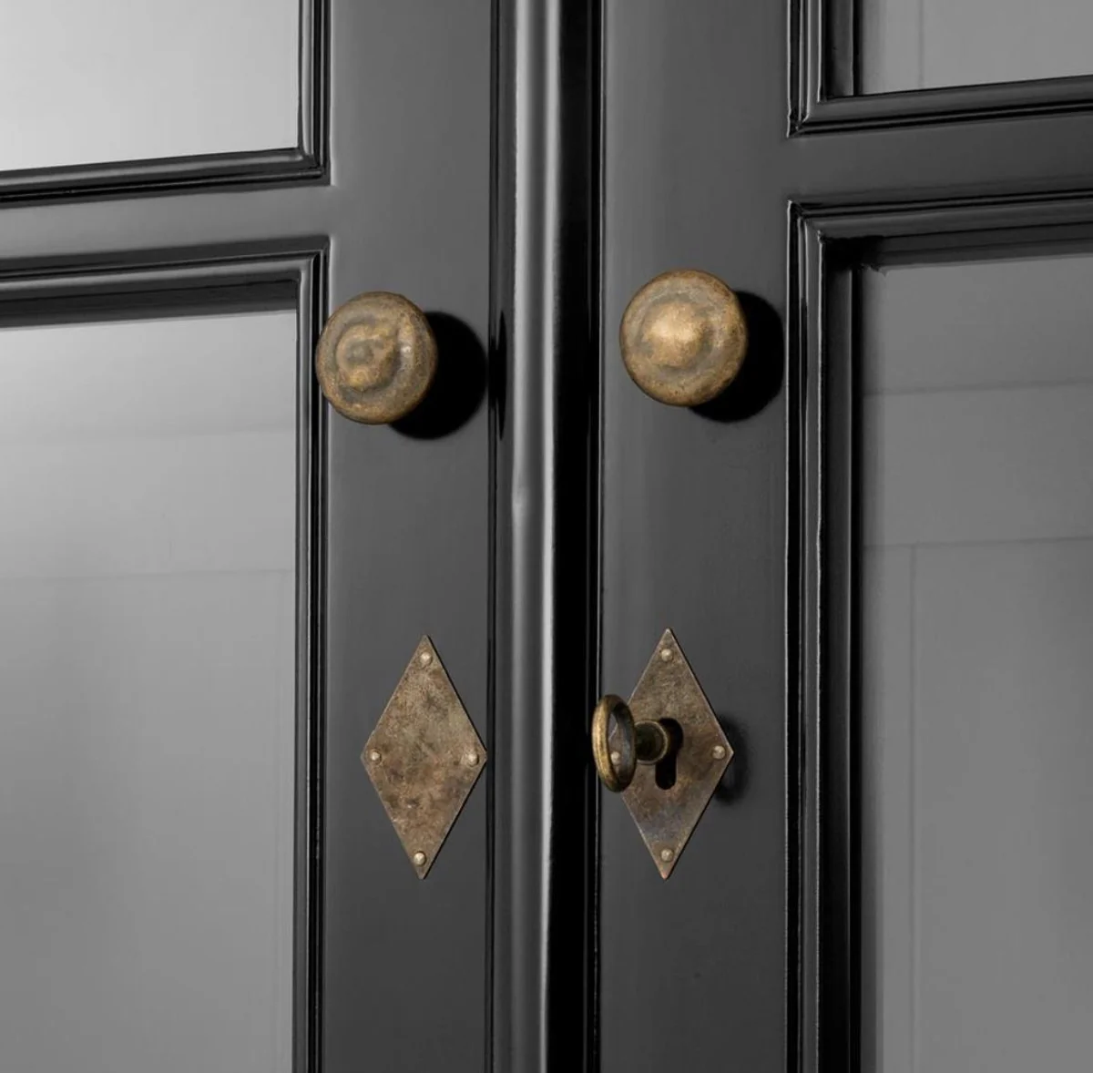 Luxus Wohnzimmerschrank Schwarz 90 x 38 x H. 230 cm - Limited Edition