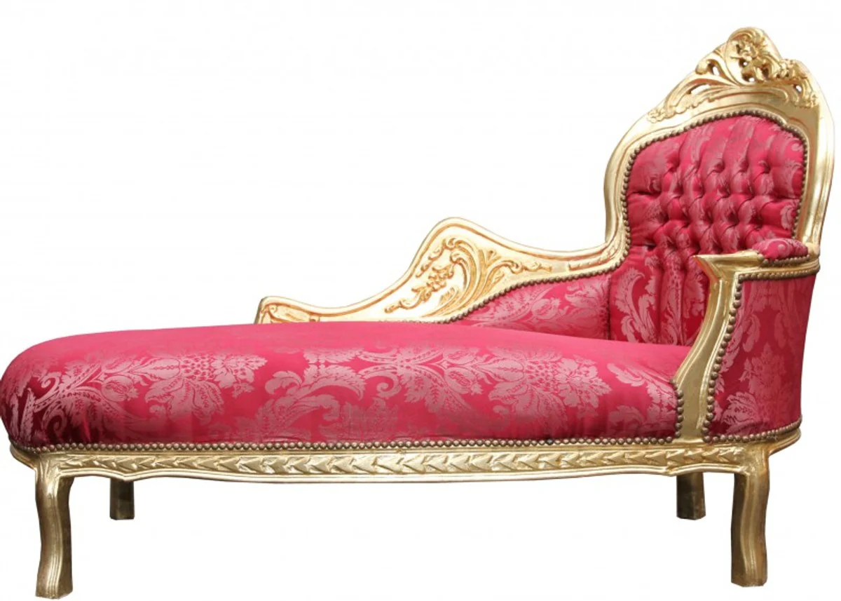 Bew. Barock Chaiselongue Mod2 Bordeaux Muster /Gold - Barock Möbel