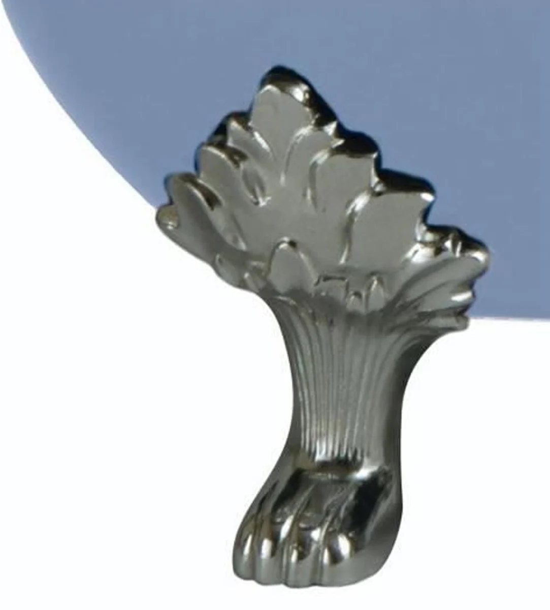 Luxus Gusseisen Badewanne Hellblau-grau / Weiß 154 cm - Gebogene freistehende Badewanne - Barock & Jugendstil Badezimmer Möbel