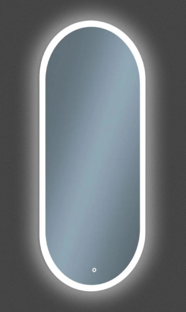 Luxus Badezimmer Spiegel 45 x 2,5 x H. 105 cm - Ovaler Wandspiegel mit LED Beleuchtung - Badezimmer Möbel - Badezimmer Accessoires - Luxus Möbel