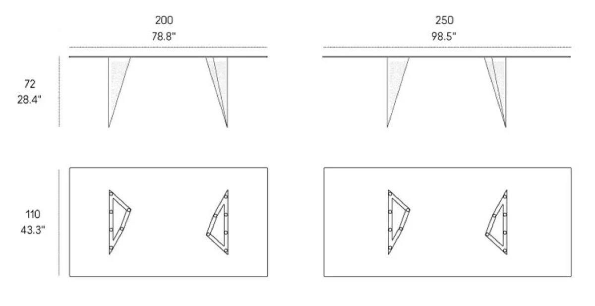 Luxus Esstisch mit Glasplatte und LED Beleuchtung Braun 250 cm - Made in Italy