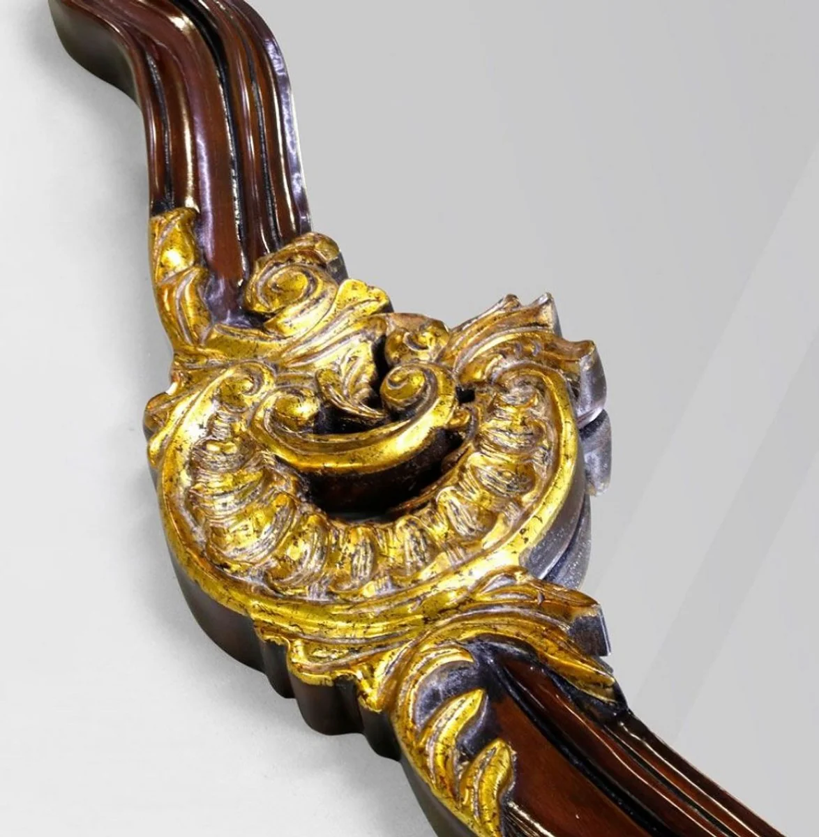 Luxus Barock Spiegel Dunkelbraun / Antik Gold - Prunkvoller Wandspiegel im Barockstil - Antik Stil Garderoben Spiegel - Wohnzimmer Spiegel - Barock Deko Accessoires - Edel & Prunkvoll