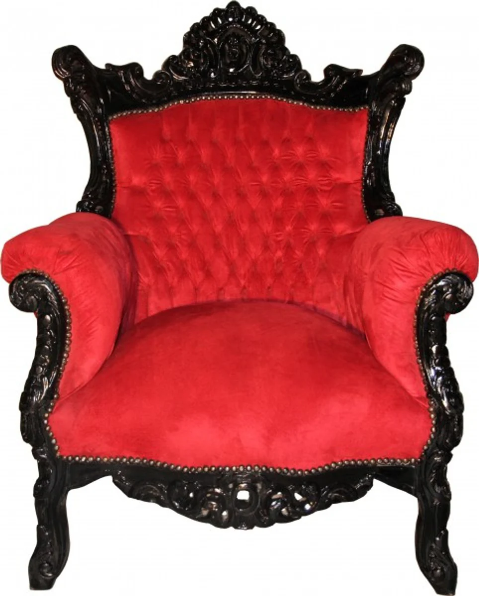 Barock Sessel Al Capone Bordeaux/Schwarz