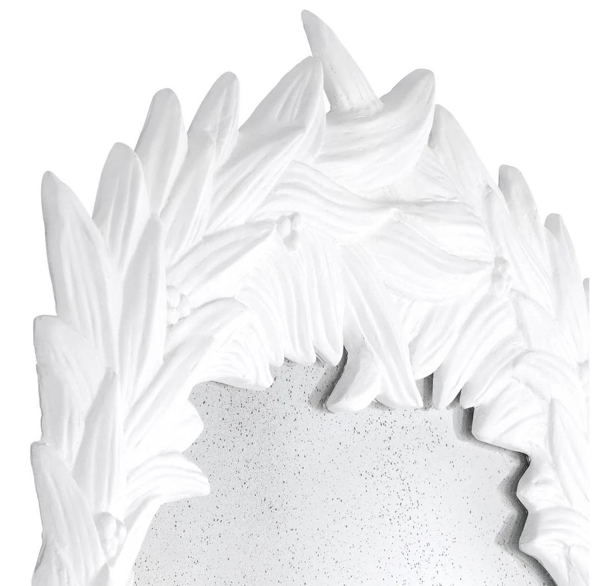 Luxus Spiegel Weiß / Antikes Spiegelglas 82 x 5 x H. 130 cm - Wandspiegel im Kolonialstil - Luxus Kollektion