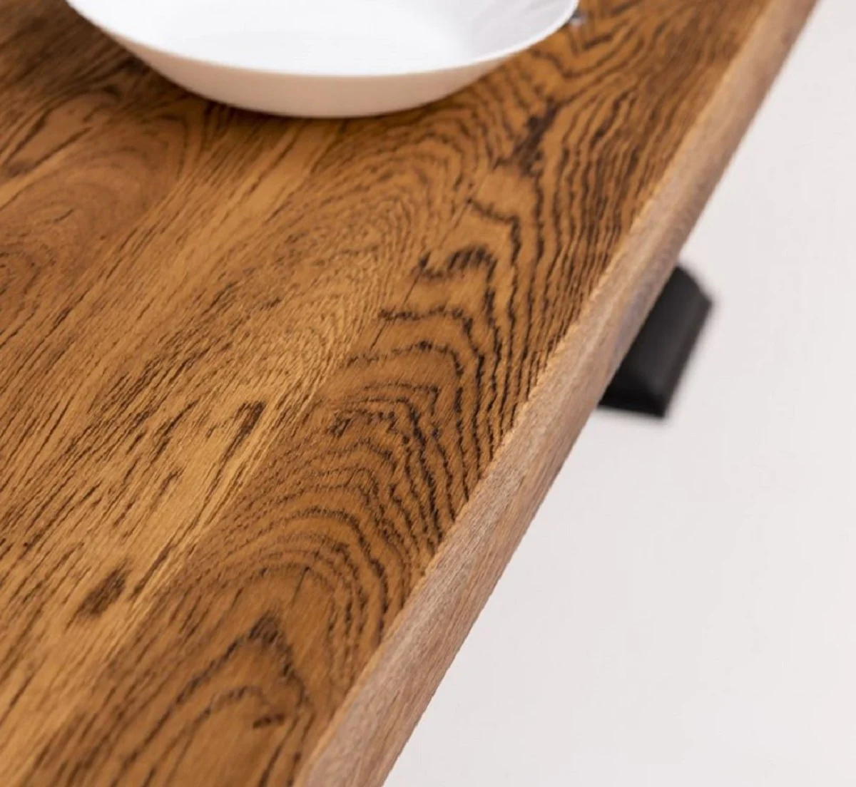 Landhausstil Esstisch Braun / Schwarz 220 x 120 x H. 78 cm - Rechteckiger Massivholz Küchentisch - Landhausstil Massivholz Esszimmer Möbel