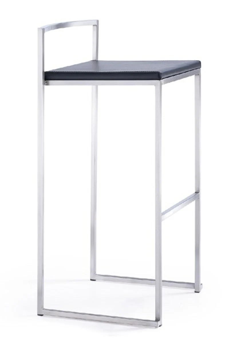 Designer Barstuhl Eckig Kunstleder Schwarz, Barhocker stapelbar