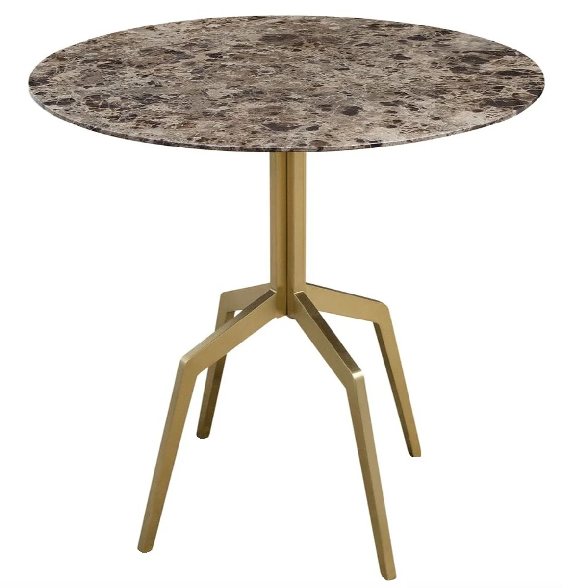 Luxus Esstisch Gold / Schwarz 80 x H. 76 cm - Esszimmermöbel