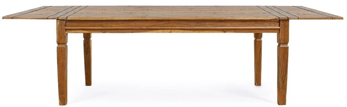 Landhausstil Esstisch Braun / Naturfarben 200-290 x 100 x H. 76 cm - Ausziehbarer rustikaler Massivholz Küchentisch - Rustikale Esszimmer Möbel - Massivholz Möbel - Landhausstil Möbel