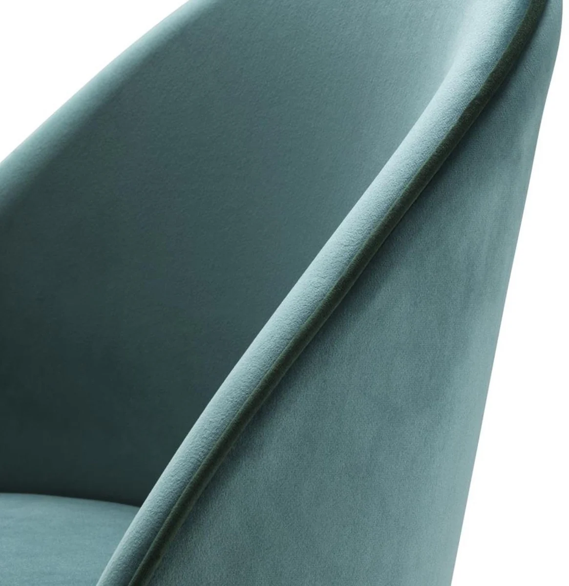 Luxus Esszimmerstuhl Set Türkis / Schwarz / Messing 55 x 64 x H. 83 cm - Esszimmermöbel - Luxus Kollektion