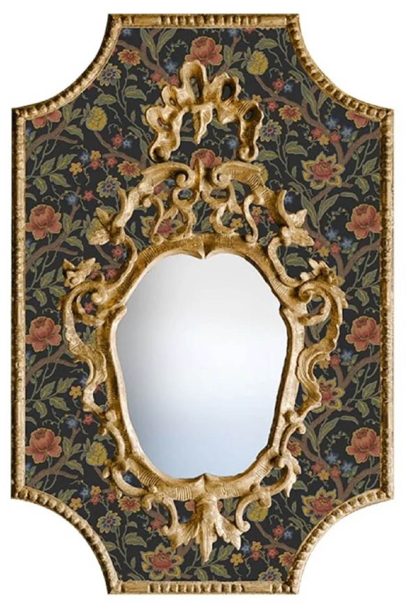 Luxus Barock Spiegel Mehrfarbig / Antik Gold - Rechteckiger italienischer Barockstil Wandspiegel - Barock Möbel - Luxus Möbel im Barockstil - Luxus Qualität - Made in Italy
