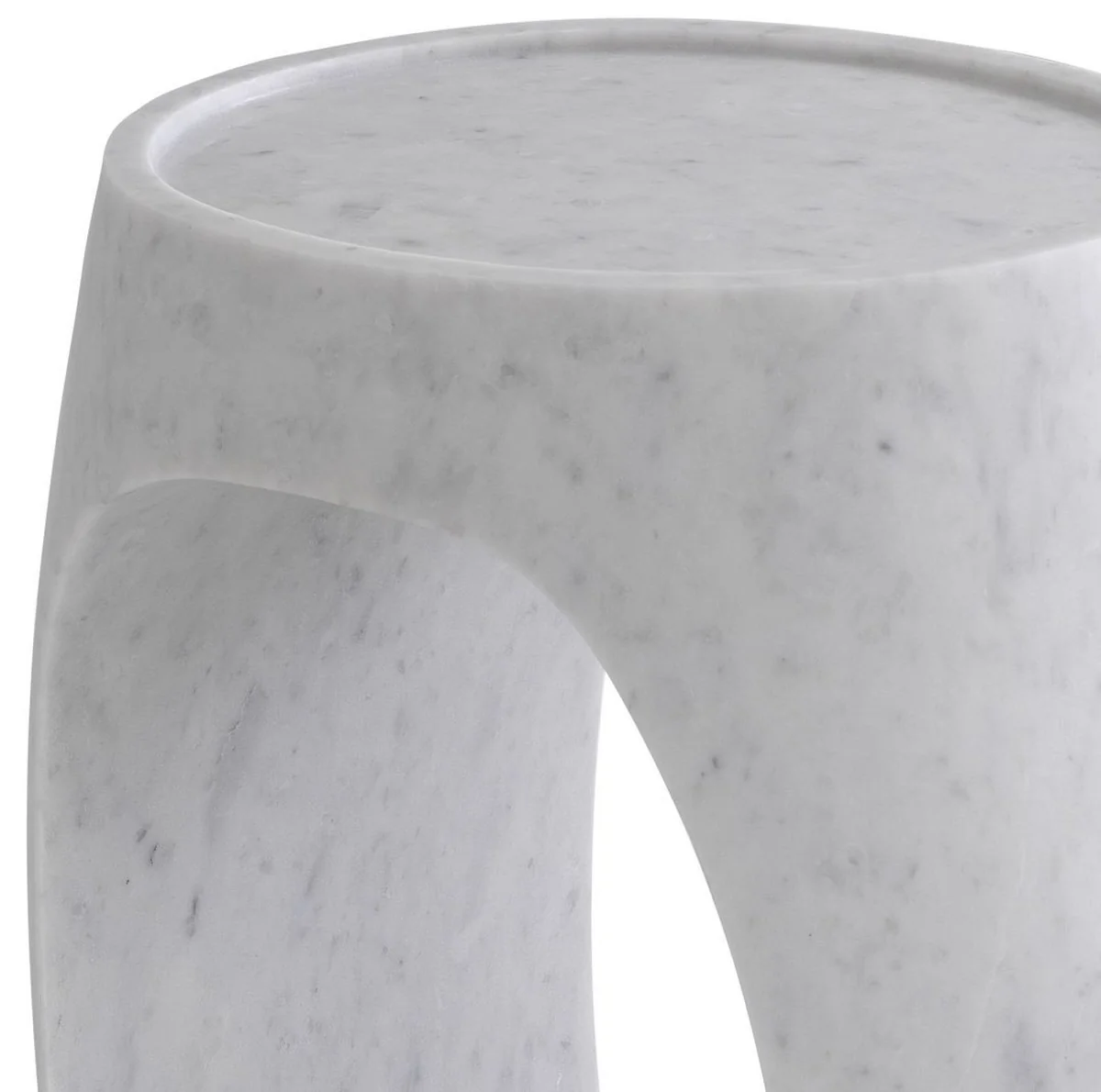 Luxus Marmor Beistelltisch Weiß 37 x 29 x H. 55,5 cm - Marmor Möbel - Luxus Qualität