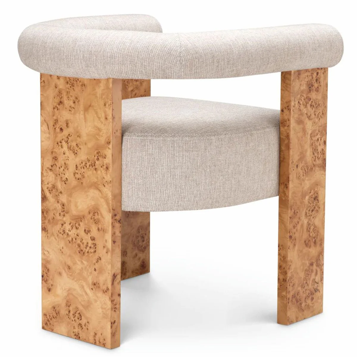 Luxus Esszimmer Stuhl mit Armlehnen Naturfarben / Hellbraun