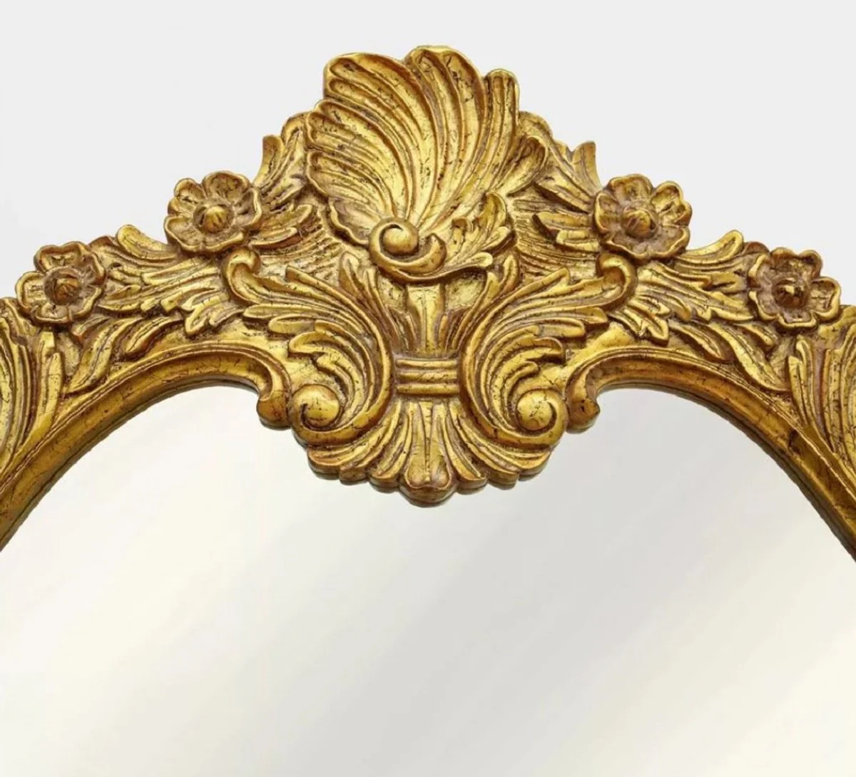 Luxus Barock Spiegel Gold - Hangefertigter Barockstil Wandspiegel - Luxus Möbel im Barockstil - Prunkvolle Barock Möbel - Edel & Prunkvoll
