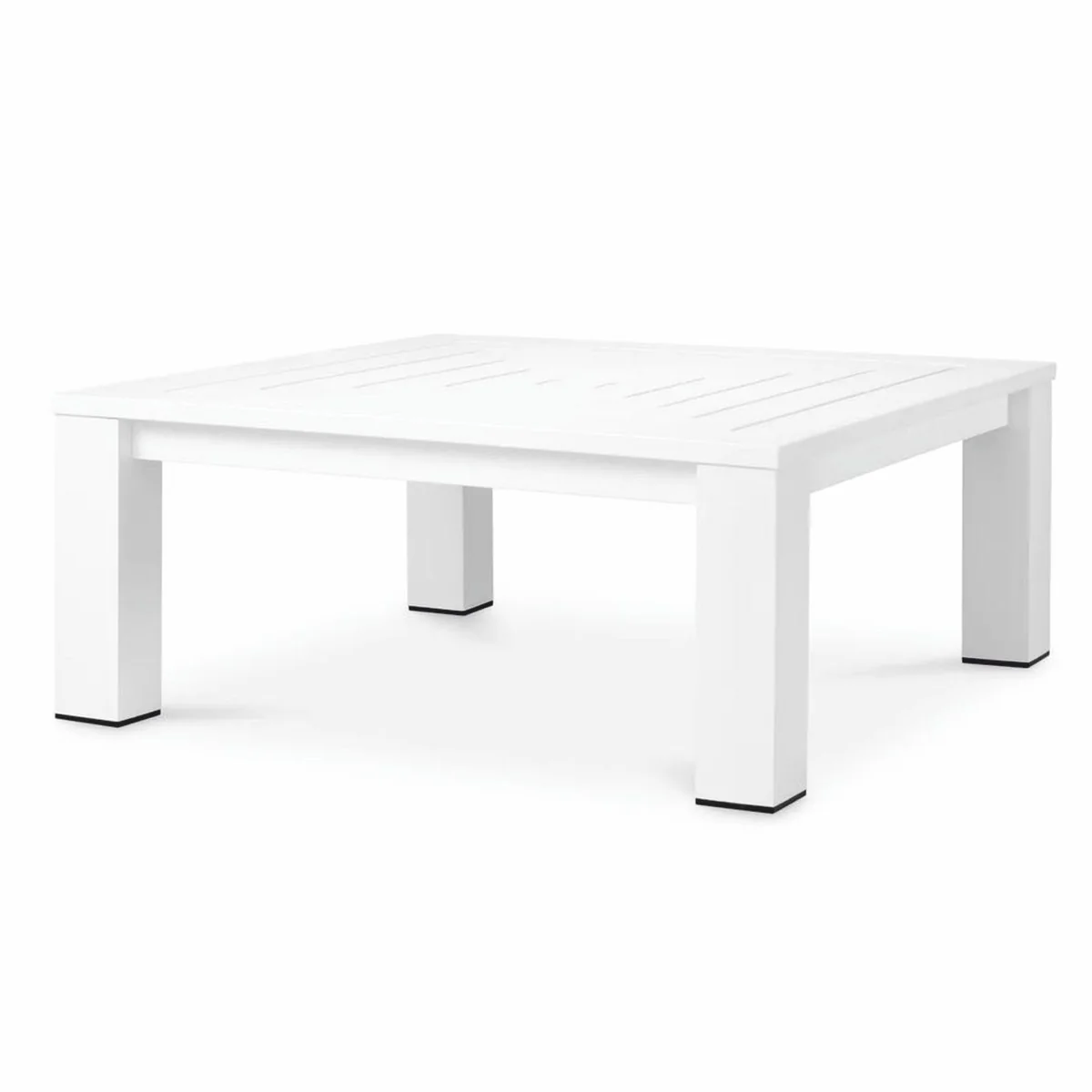 Luxus Couchtisch Matt Weiß / Schwarz 101,5 cm - Outdoor Garten Möbel