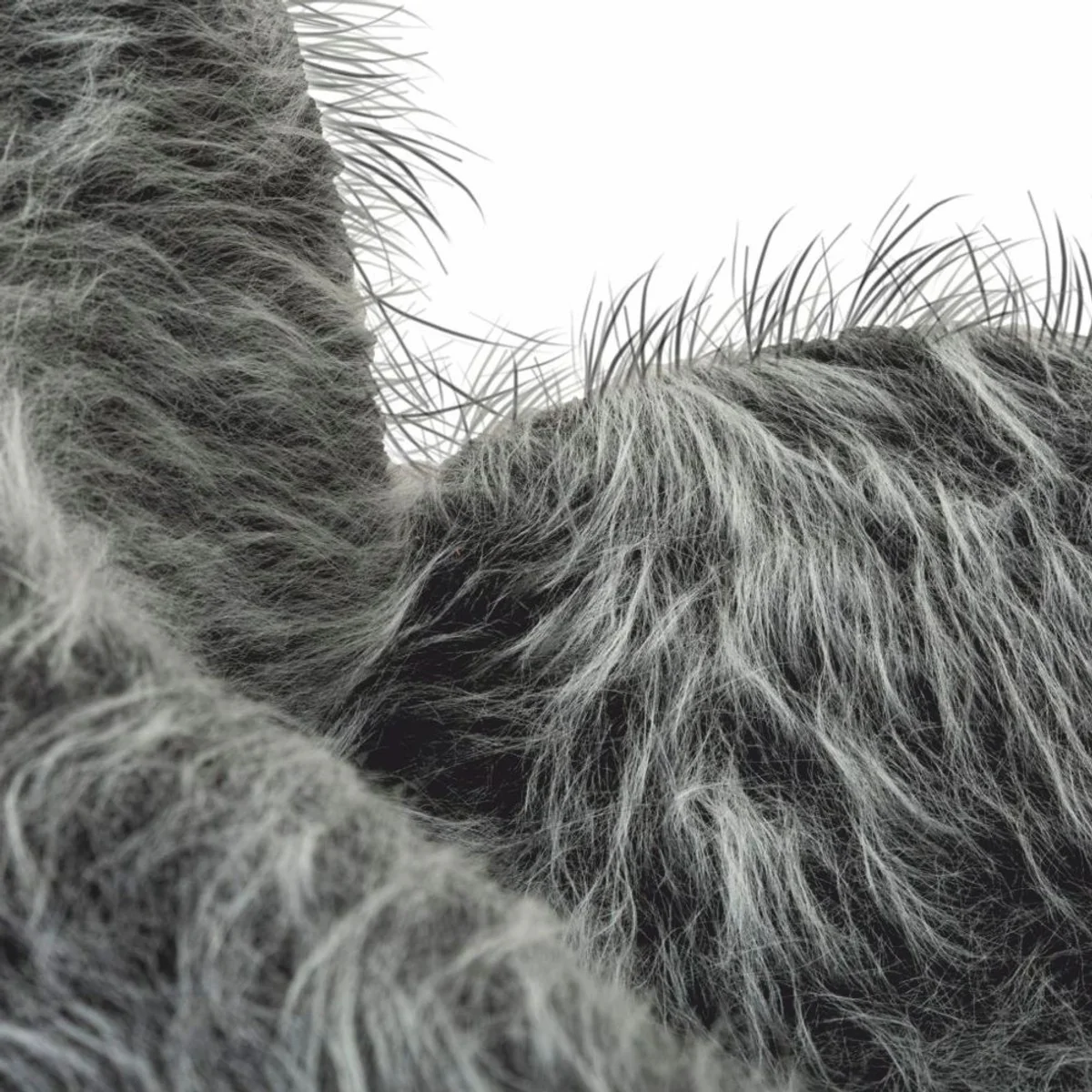 Luxus Wohnzimmer Kunstfell Sofa Grau / Messing 134 cm