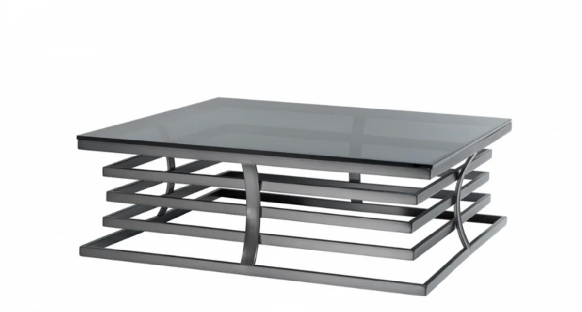 Art Deco Luxus Designer Couchtisch Bronze - Wohnzimmer Salon Tisch - Luxus Qualität