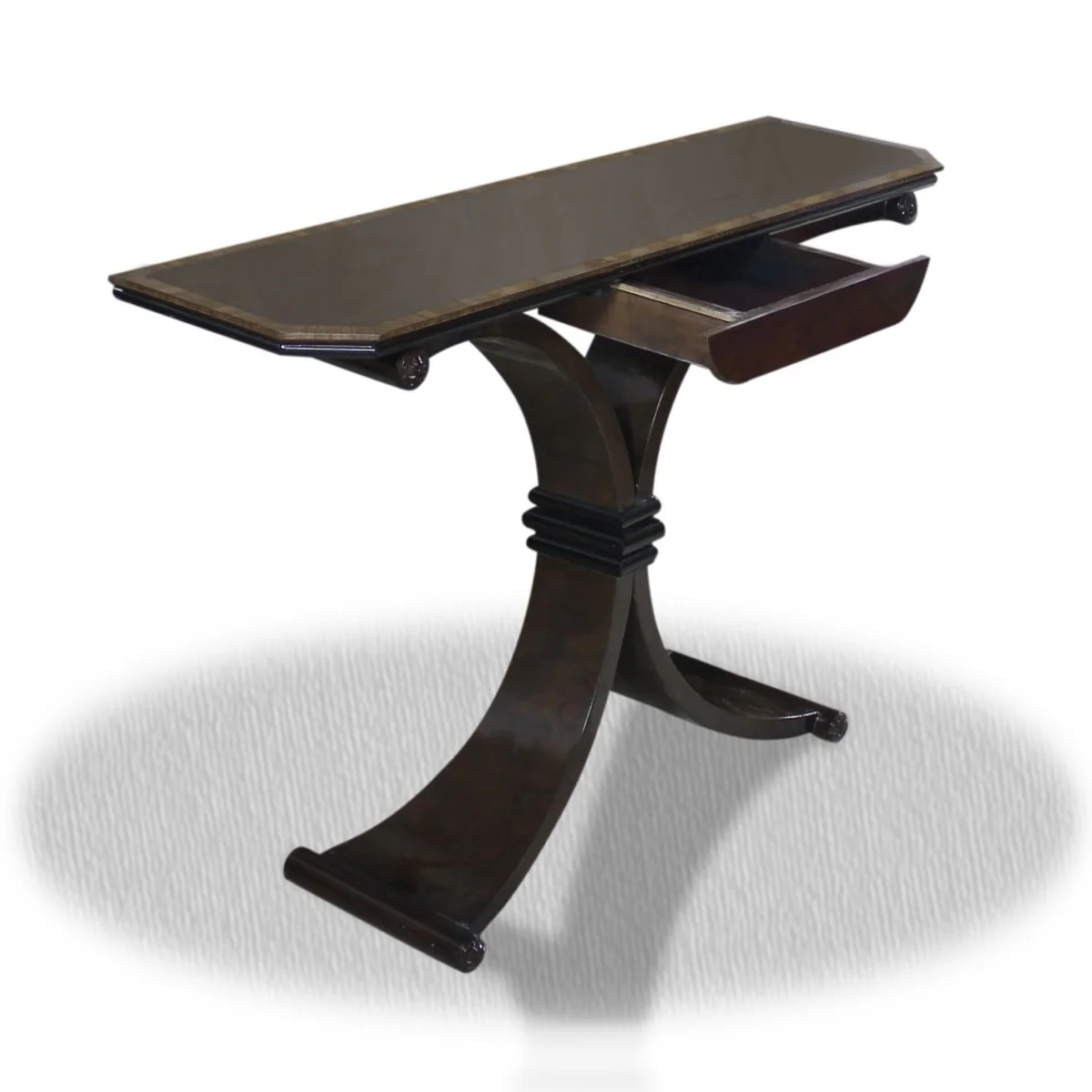 Beistelltisch mit Schublade Schwarz 100 x 35 x H. 85 cm - Luxus Beistelltisch