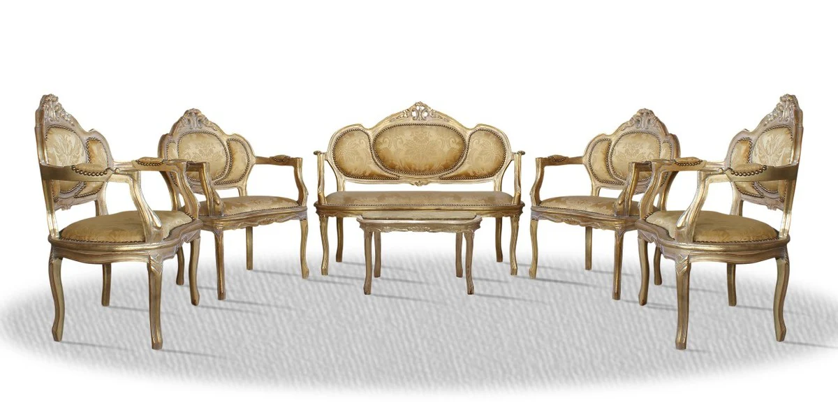 Barock Salon Set Vintage Gold - Luxus Edition