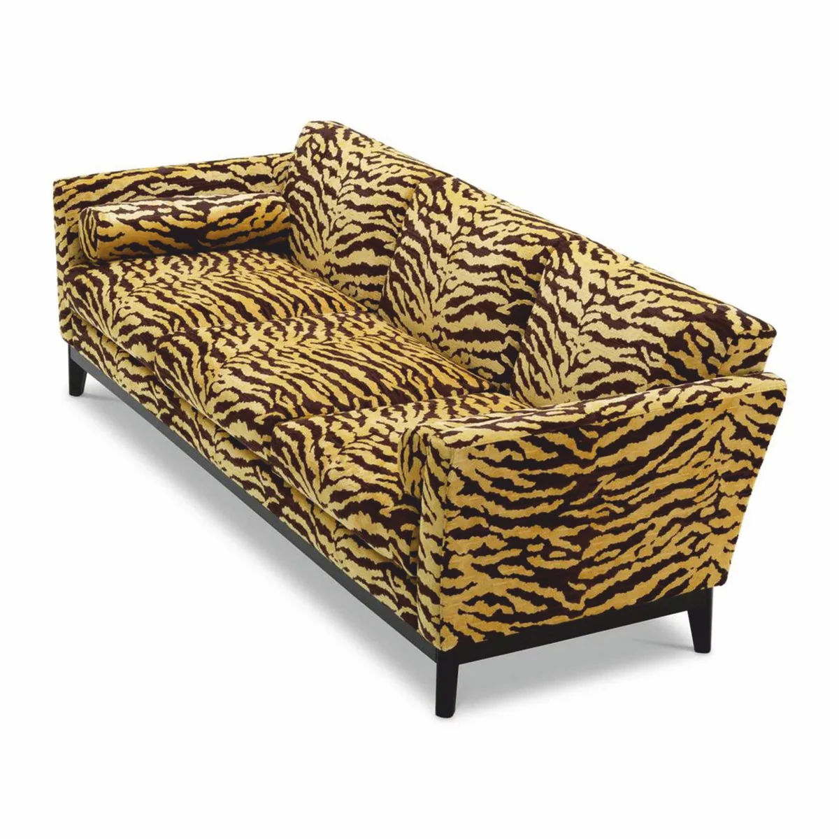 Luxus Sofa mit Tiger Muster Gelb / Braun / Schwarz 239 cm - Wohzimmer & Hotel Möbel