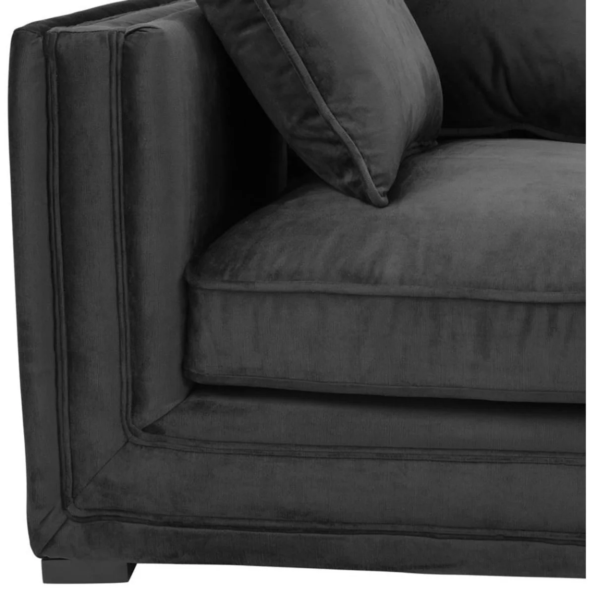 Luxus Designer 3er Sofa Schwarz - Luxus Hotel Möbel
