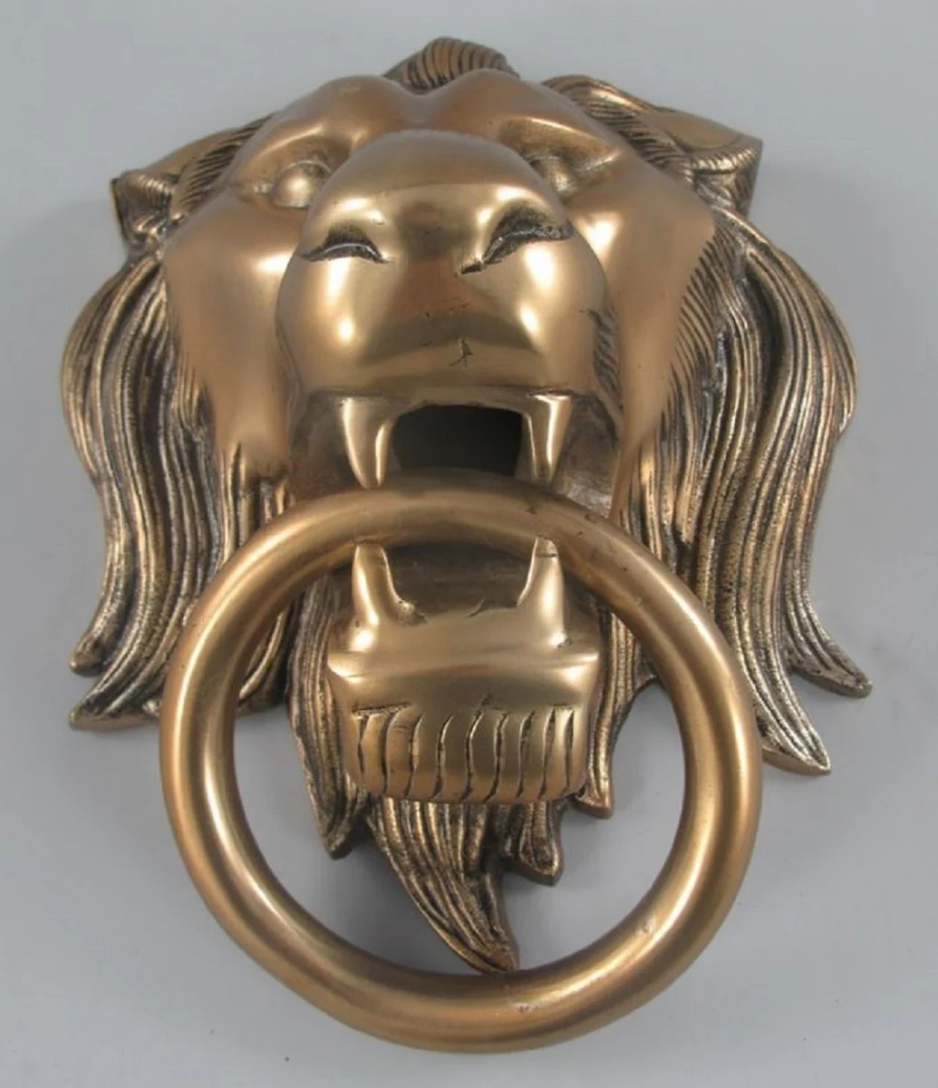 Barock Aluminium Türklopfer Löwe Bronze H. 33 cm - Barock Deko Accessoires