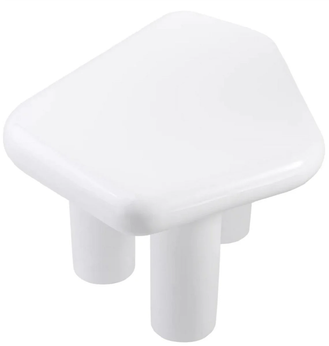 Luxus Fiberglas Beistelltisch Hochglanz Weiß 85 x 62,5 x H. 41,5 cm - Fiberglas Tisch - Wohnzimmer Möbel - Hotel Möbel - Luxus Möbel - Fiberglas Möbel