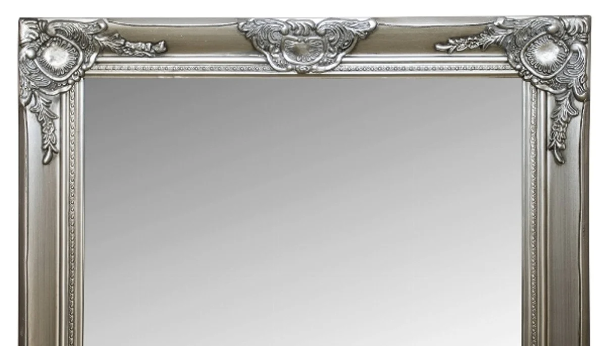 Barock Spiegel / Wandspiegel mit Holzrahmen Silber 60 x H. 150 cm - Barockmöbel