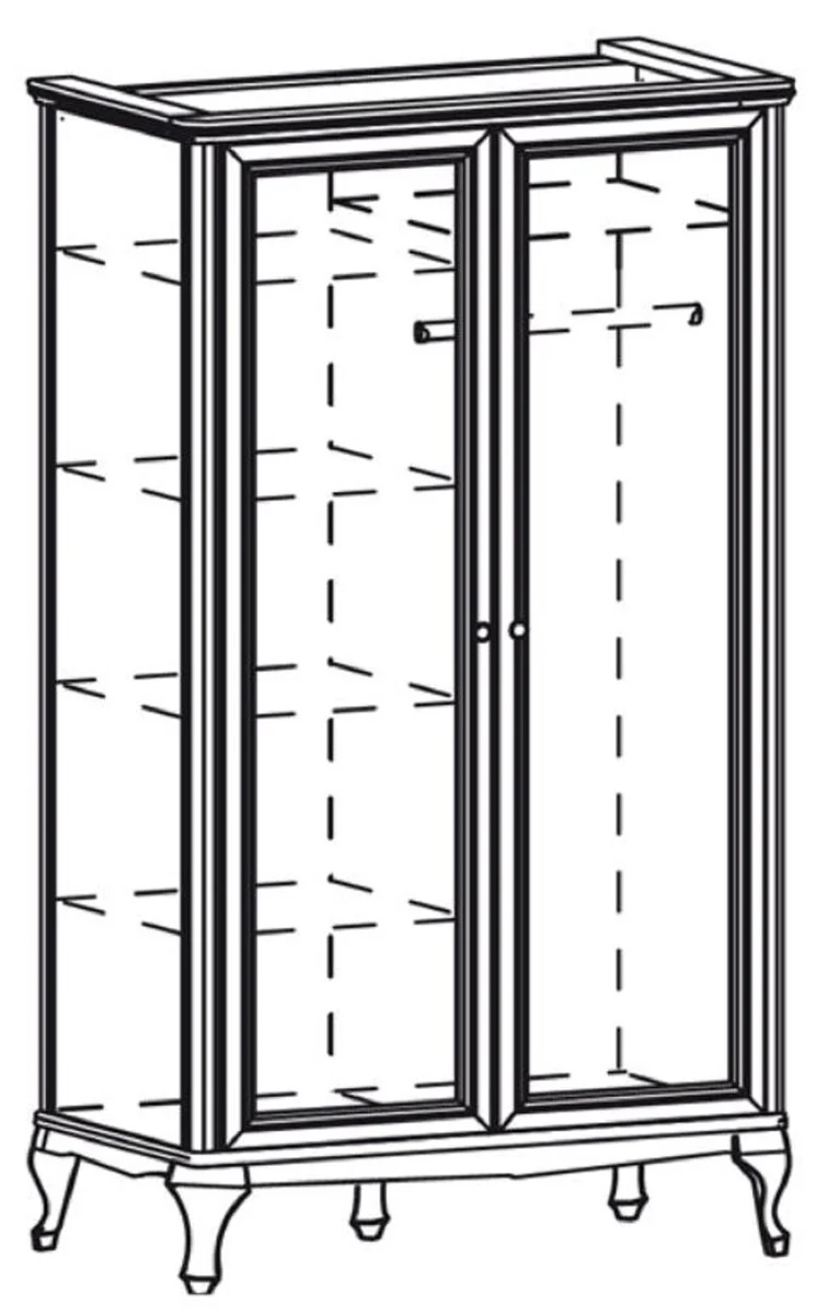 Luxus Jugendstil Schlafzimmerschrank Dunkelbraun 114,5 x 60 x H. 206 cm - Massivholz Kleiderschrank mit 2 Türen - Barock & Jugendstil Schlafzimmer Möbel