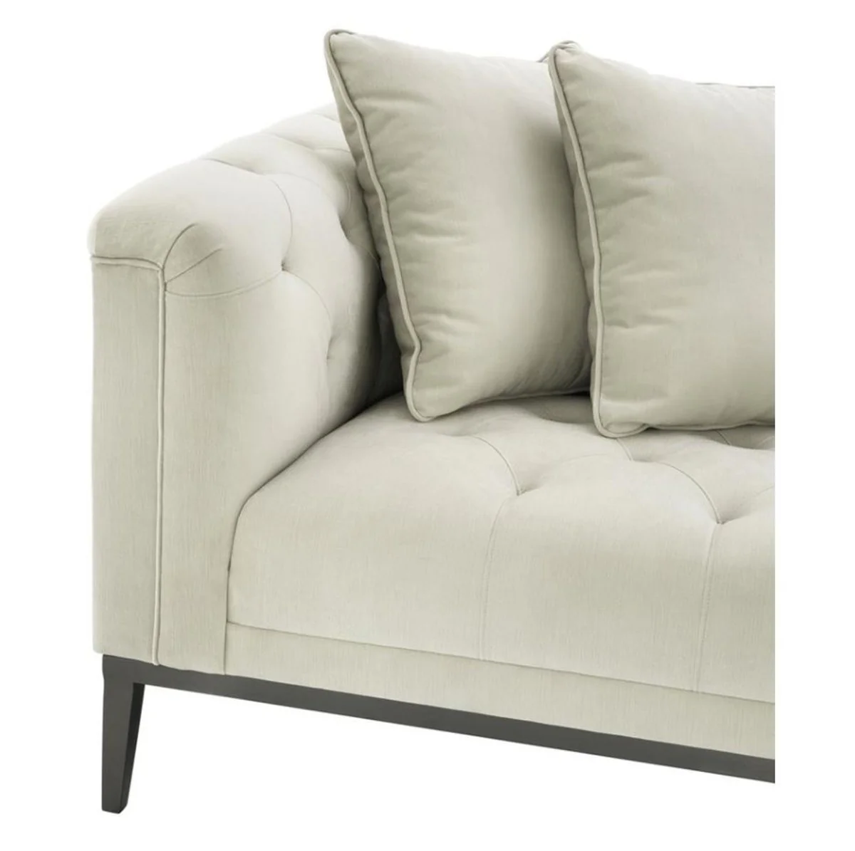 Luxus Sofa Hellgrau Schwarz - Wohnzimmer Möbel