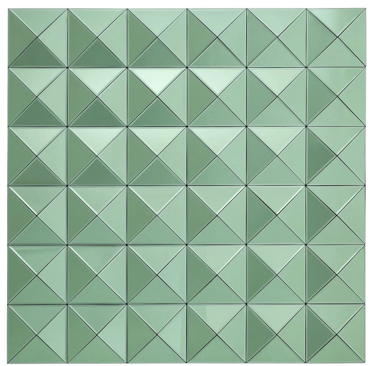 Designer Spiegel Grün 110 x 4 x H. 110 cm - Luxus Wohnzimmer Wandspiegel - Designermöbel