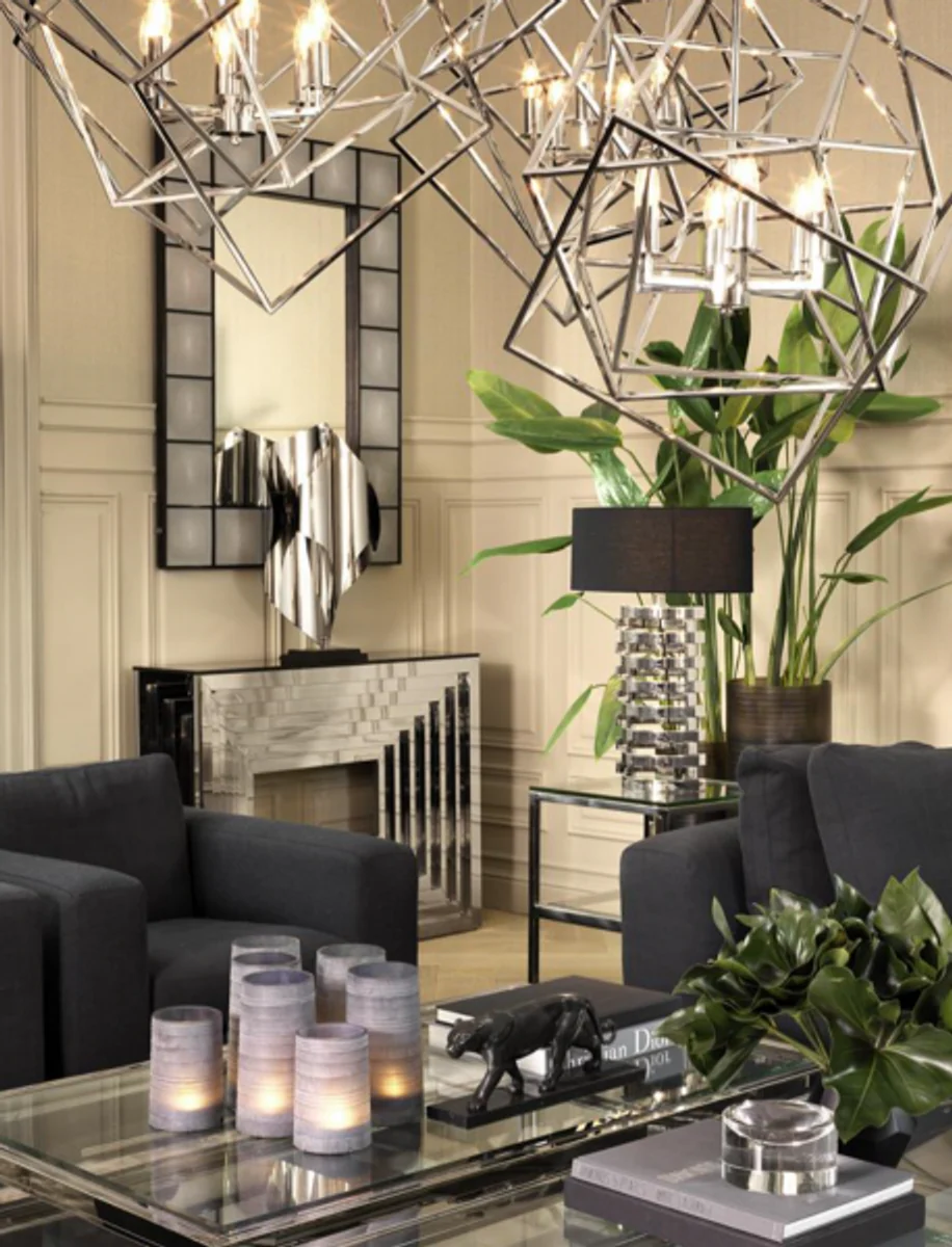 Luxus Art Deco Designer Beistelltisch 45 x 45 x H. 71 cm - Designer Beistelltisch Möbel