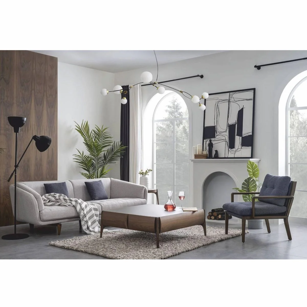 Luxus 3er Sofa Grau / Braun 240 cm - Wohnzimmer & Hotel Möbel