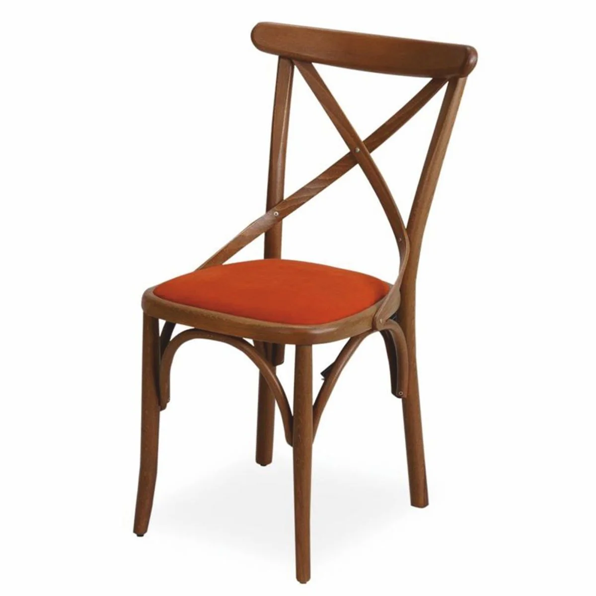 Luxus Esszimmer Stuhl Braun / Rot H. 87 cm - Massivholz Esszimmer Möbel