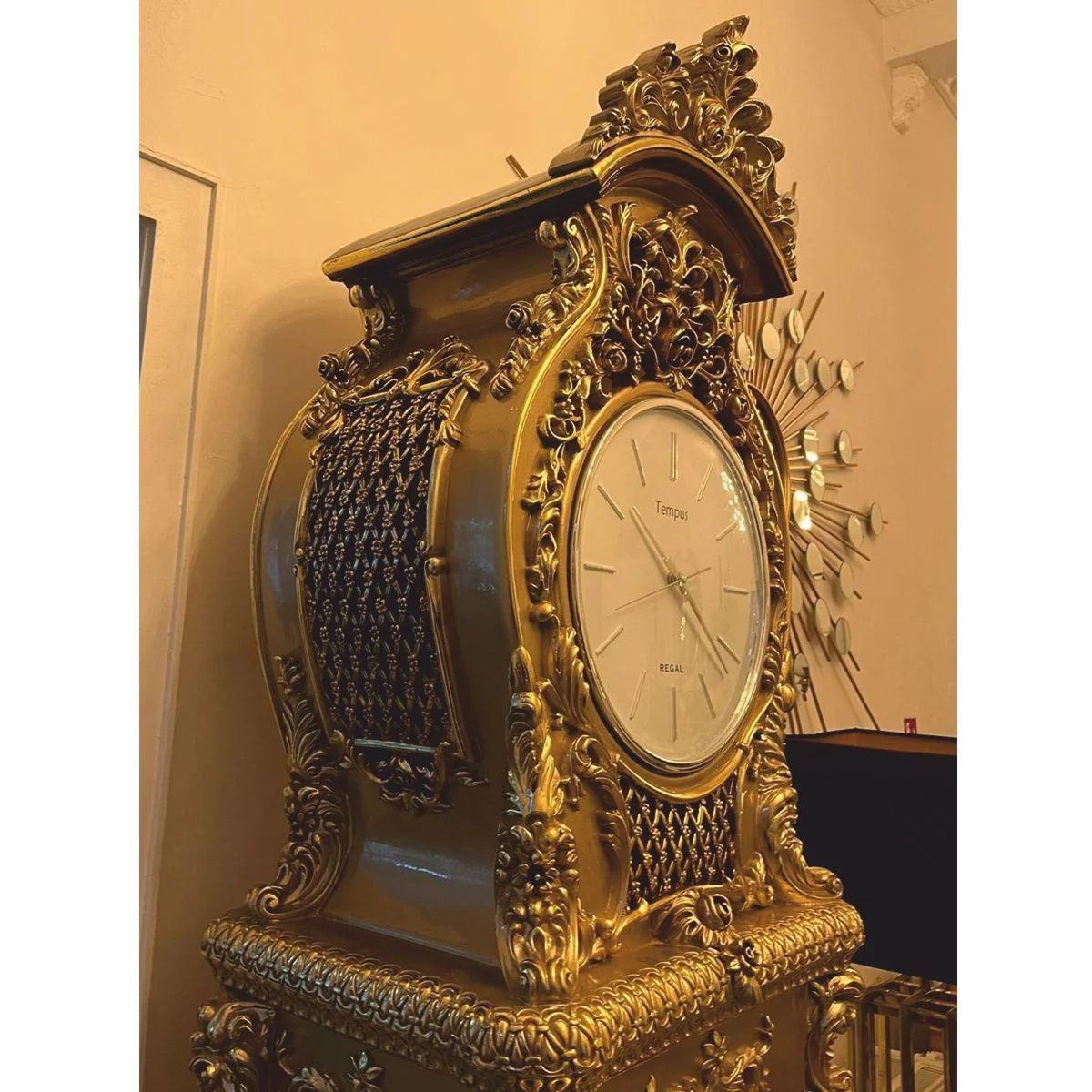 Luxus Barock Standuhr Gold / Braun H. 228 cm - Barockstil Möbel