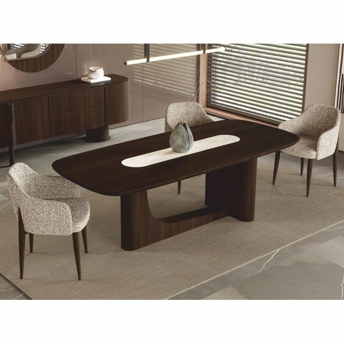 Luxus Esszimmer Set - 1 Esstisch und 6 Esszimmer Stühle - Luxus Möbel
