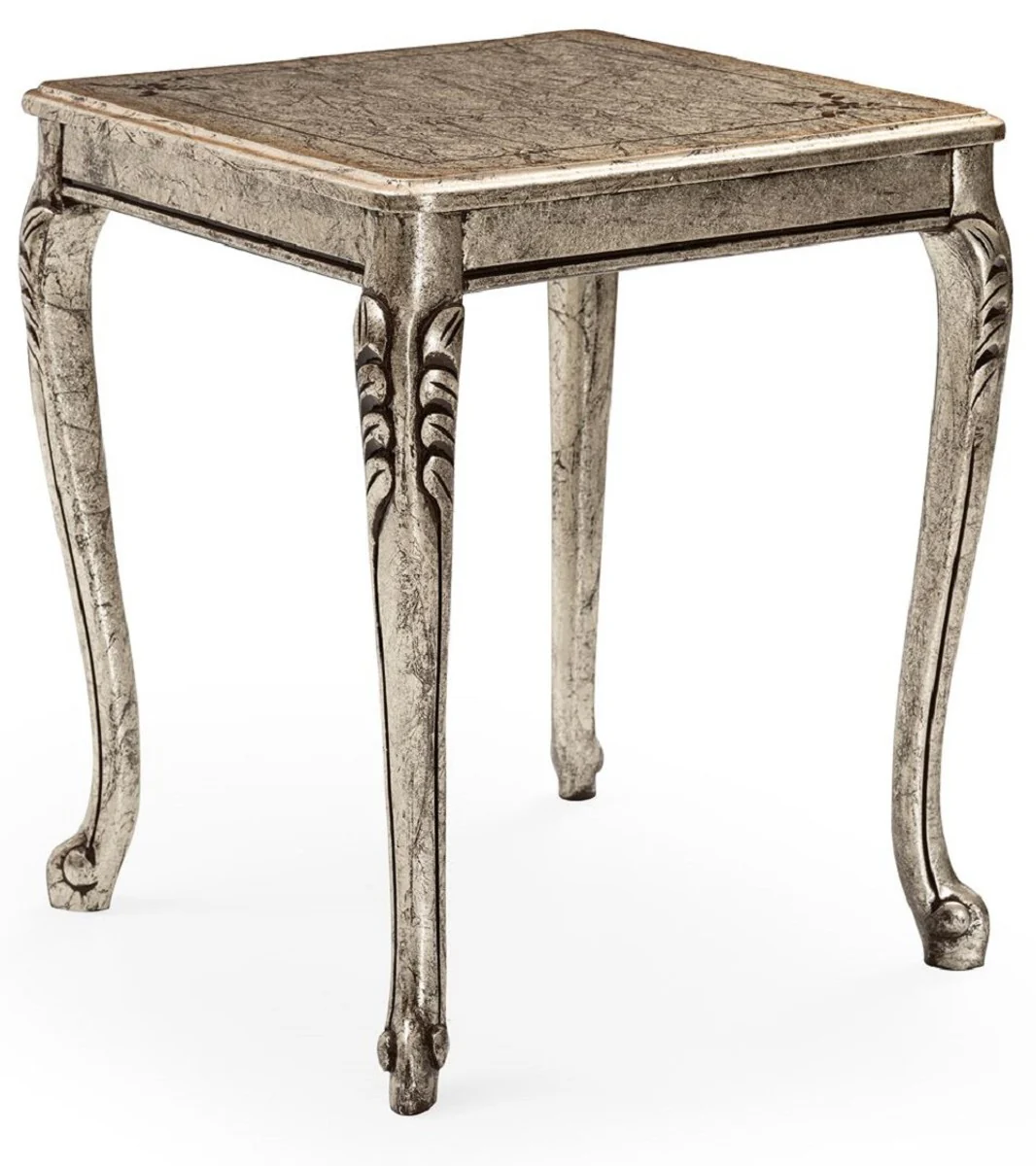 Luxus Barock Wohnzimmer Set Braun / Creme / Antik Silber - 2 Sofas & 2 Sessel & 1 Couchtisch & 2 Beistelltische - Handgefertigte Wohnzimmer Möbel im Barockstil - Edel & Prunkvoll