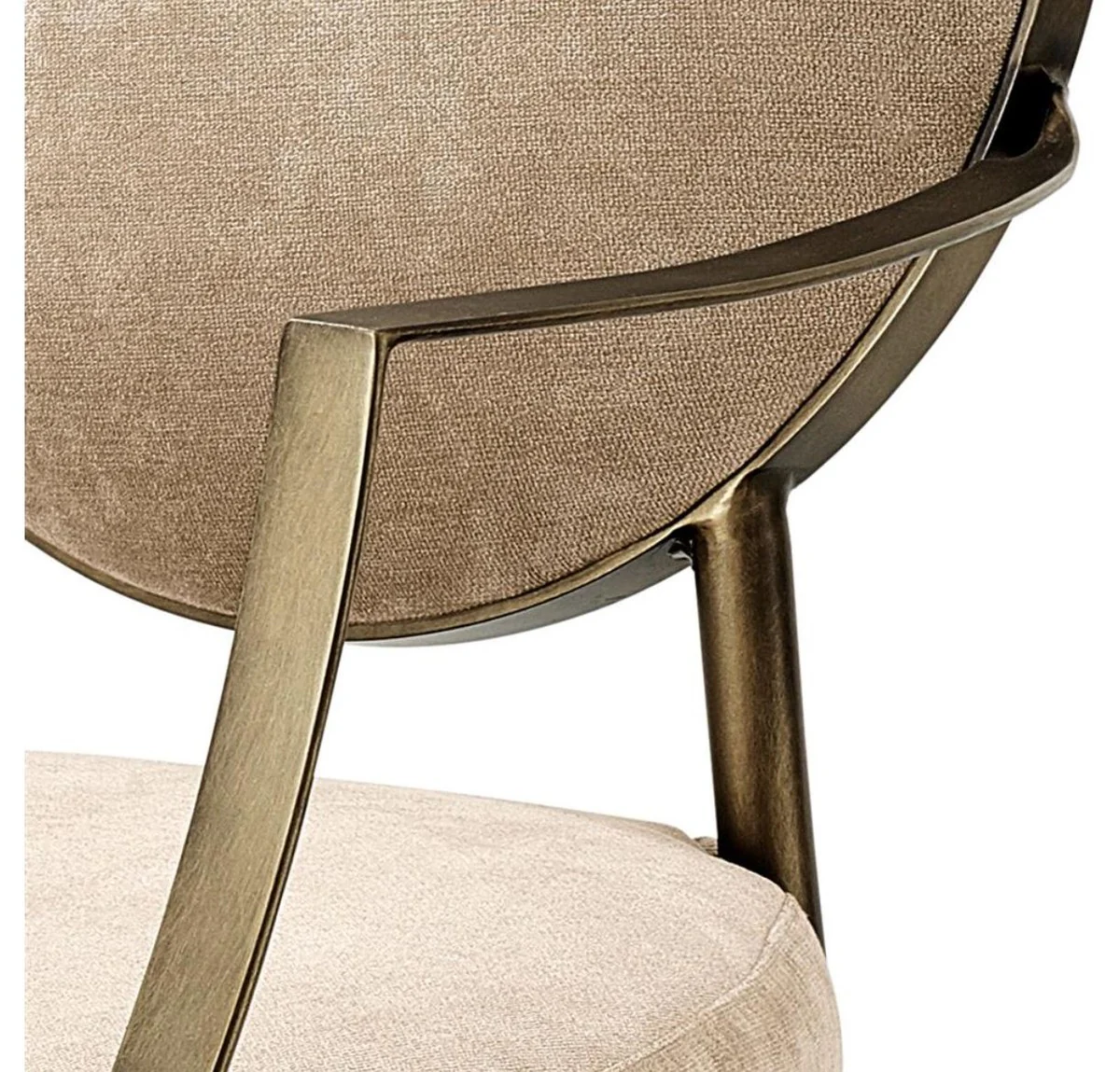 Luxus Esszimmerstuhl mit Armlehnen Greige / Bronze 60,5 x 60 x H. 91 cm - Limited Edition