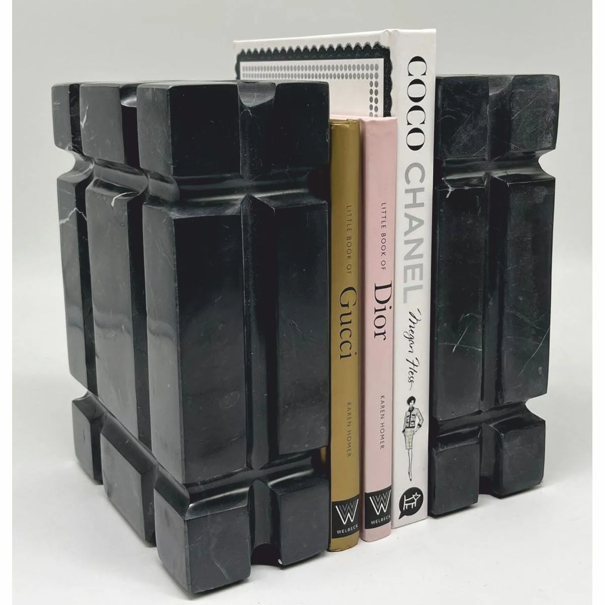 Luxus Marmor Deko Buchstützen Set Schwarz - Deko Accessoires