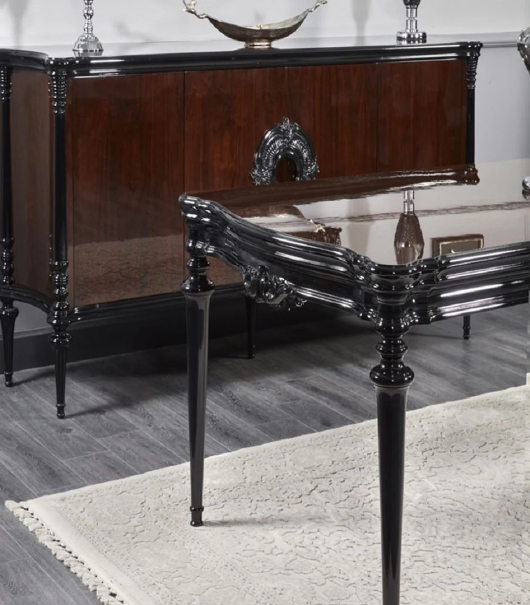 Luxus Barock Esstisch Schwarz 220 cm - Prunkvolle Barock Esszimmer Möbel