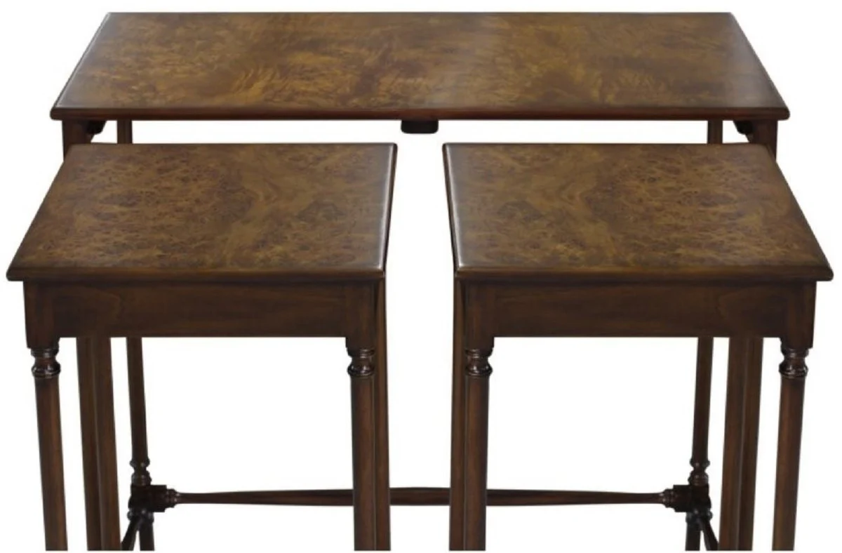 Luxus Beistelltisch Set Braun / Dunkelbraun 67 x 28 x H. 70 cm - Luxus Wohnzimmermöbel